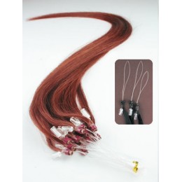 20 inch (50cm) Micro ring human hair extensions - copper red