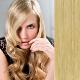 16 inch (40cm) Clip in human hair 100g - natural blonde