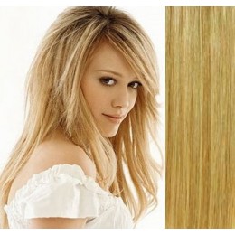 16 inch (40cm) Clip in human hair 100g - natural/light blonde